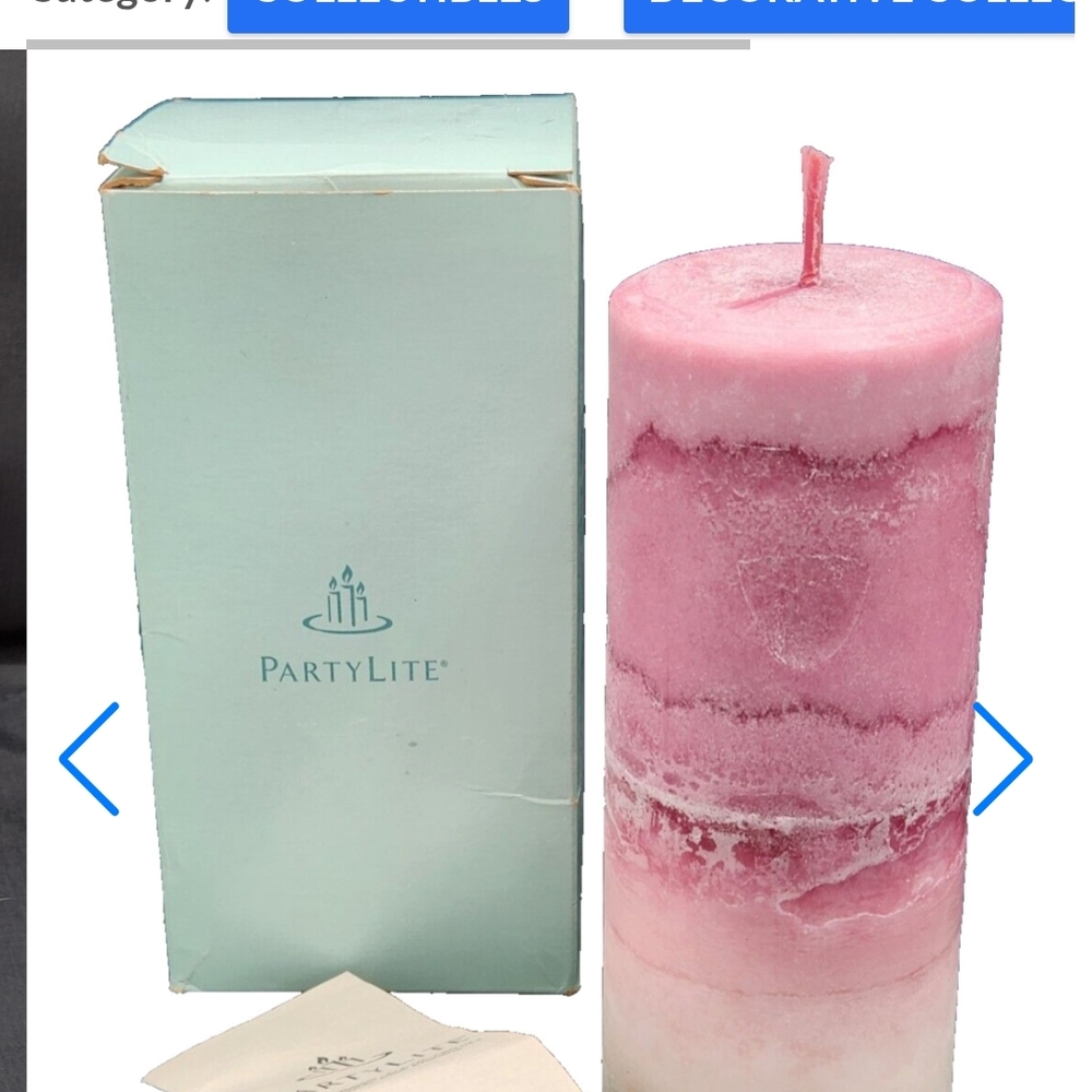 PartyLite Rose Swirl Pillar Candle